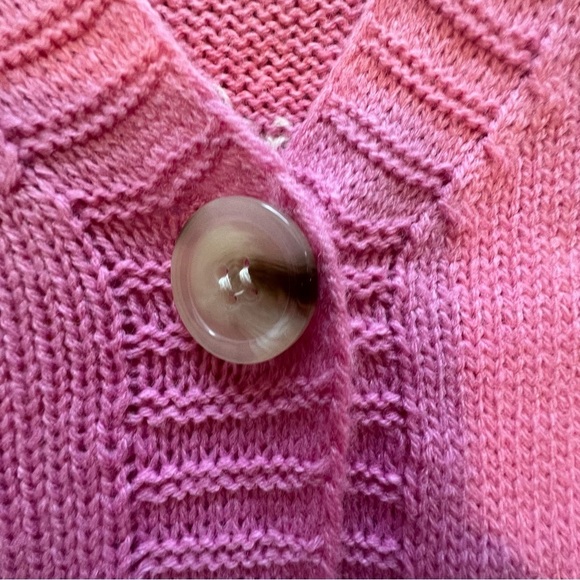 Just Polly Oversized Pink and White Daisy Floral Cardigan Women’s Size S - Picture 5 of 10